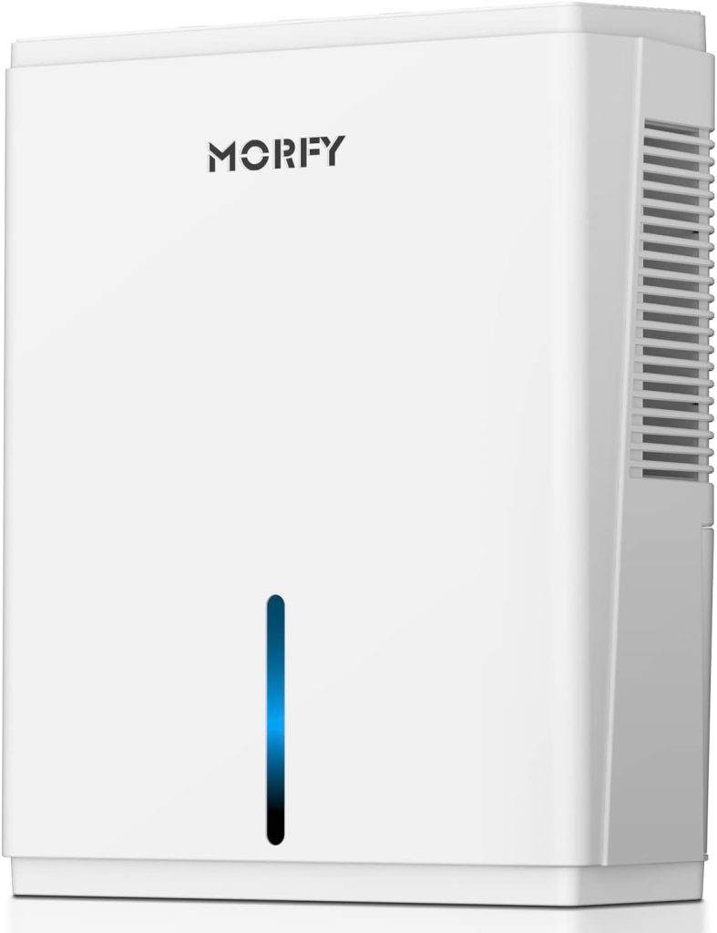 MORFY Dehumidifiers for Room Bedroom, Upgraded version 85 OZ Dehumidifiers, 6800 Cubic Feet(700sq ft) Small Dehumidifiers for Room with Drain Hose and Auto Shut Off, Portable Quiet Dehumidifier for Bedroom Bathroom RV Laundry Room or Closet（Matte white）