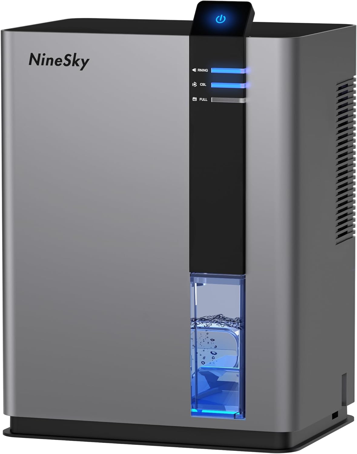 NineSky Dehumidifier for Home, 98 OZ Water Tank, (800 sq.ft) Dehumidifiers for Bathroom, Bedroom with Auto Shut Off, 5 Colors LED Light(H2 Gray)